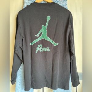 Nike Air Jordan Paris Long Sleeve Black Shirt Size M